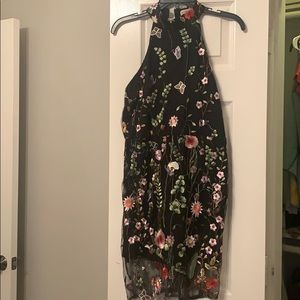 Halter top short black dress